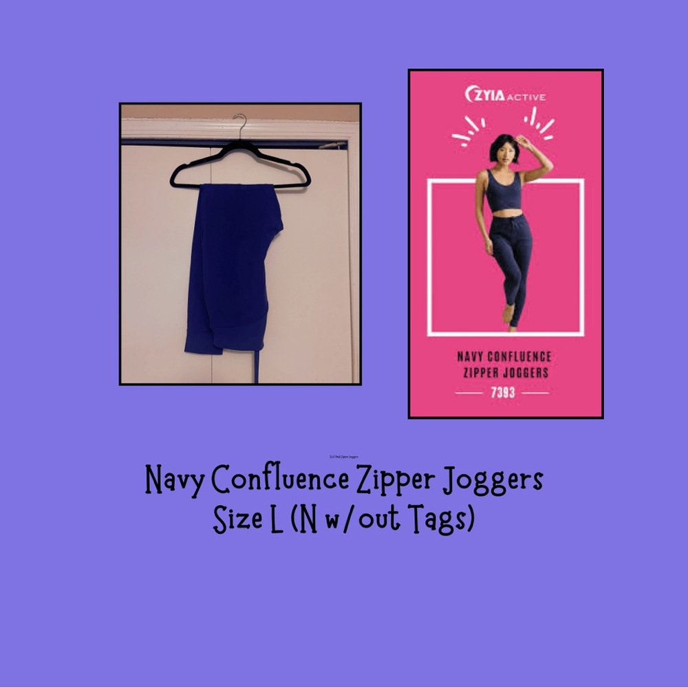 ZYIA Navy Confluence Zipper- Size Large. Like New!!